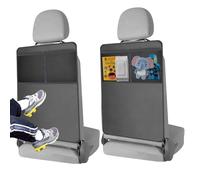 Romon Car Seat Organiser, Pack of 2 Children's Backseat Waterproof Backrest Protector, Children's Car Seat Protector, with Large Bag, Black