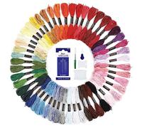 Romon Embroidery Threads, Cross Stitch Threads 50 Skeins Cotton Embroidery Floss Crochet Thread, Friendship Bracelet Threads for Crafts, Rainbow Color with Free Embroidery Needles, Floss Bobbins