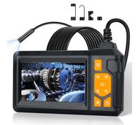 Romon Endoscope Camera with Light, Endoscope 1080P HD Tube Camera, Channel Camera with 8 LEDs, 4.3 Inch IPS IP67 Screen, 8 mm Snake Camera, Inspection Camera, Live Picture, Semi-Rigid Cable, 16.4 ft
