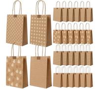 Romon Gift Bags with Handle, 24 Pieces Gift Bags with 24 Stickers for Christmas Gift Bags, Candy Bags, Birthday Gift Bags, Wedding Bags, etc.