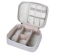 Romon Grey-2 Layers Cable Bag Organiser, 24.5 x 10 x 18 cm, 1 Layer Pocket, Waterproof, Universal Cable Organiser with Wrist Strap