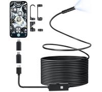 Romon Inspection Camera, 8.2 mm Industrial Endoscope, Endoscope 10800P HD Endoscope Inspection Camera Tubes Waterproof IP67 Digital Inspection Camera with 8 LED Lights for Smartphone