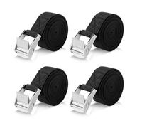 Romon Lashing Straps 4 m, Pack of 4 Lashing Straps Short 25 mm Wide, Lashing Straps with Clamping Lock, Mounting Straps Maximum Load 250 kg, Lashing Strap for Bicycle, Motorcycle, Sack Truck, Truck