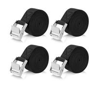 Romon Lashing Straps 5 m, Pack of 4 Lashing Straps Short 25 mm Wide, Lashing Straps with Clamping Lock, Mounting Straps Maximum Load 250 kg, Lashing Strap for Bicycle, Motorcycle, Sack Truck, Truck