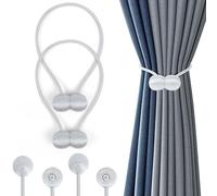 Romon Magnetic Curtain Tiebacks, Pack of 2 Curtain Holdbacks Rope, Shower Curtain Back Holder, Strong Durable Magnetic Holdbacks Buckle Rope for Home, Office, Window Decorative, Pretty and Fashionable