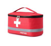 Romon Medication Bag, Waterproof Travel First Aid Kit Bag, Empty Portable Medicine Storage Pouch for Home Office Travel Outdoor (Red)
