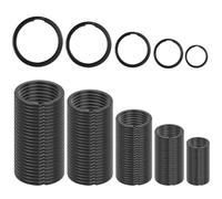 Romon Pack of 120 Key Rings, 5 Sizes, Flat Split Ring, for DIY Crafts, Keys, Cards, Pendants and Pet Name Tags, Black
