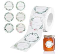 Romon Self-Adhesive Labels, Pack of 200 Adhesive Labels for Labelling, School Stickers for Labelling, Round Jam Labels - for Jars, Jam, Bottles, Bags Stickers, 5 cm