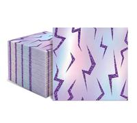 Romooa 100 Pcs Kpop Themed Napkin Bulk Purple Lighting Paper Napkin 6.5 x 6.5 Inch Rainbow Gradient Paper Korean Idol Movie Decoration for Birthday Fan Get Meetup Movie Watch Party Supplies