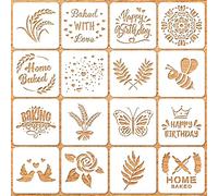 Romooa 20 Pieces Bread Stencils Artisan Bread Stencil Baking Stencil Set Cook Stencil Baking Template Tool, Cake, Pie, or Cookie Stencils Template Mold for Decorating, 20 Styles