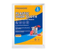 ROMORE 1 Pack Plastic Dust Cover Sheet for Decorating 3.66 x 2.74m-25.4 microns Polythene Sheeting Painting Decorating Furniture Floor Carpets Protection,Proof Waterproof Painter Drop Cloth