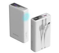 ROMOSS Touch Button PAC20 Portable Charger 20000mAh, PD 22.5W Fast Charging Power Bank with Built in Cables, 3 Output 2 Input USB C Battery Pack Phone Charger for iPhone 17/16/15, Galaxy, Google etc