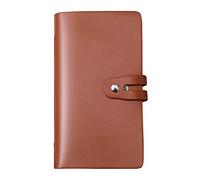 Romozi RFID Credit Card Holder, Leather Business Card Organizer with 96 Card Slots, Bright Orange, Book Style