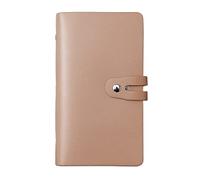 Romozi RFID Credit Card Holder, Leather Business Card Organizer with 96 Card Slots, Khaki, Book Style