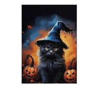 Rompecabezas 1000pcs(38x26cm) Halloween Witch Cat Decor Rompecabezas Para Adultos Juego De Ingenio Vacaciones En Casa Matar El Tiempo Oferta Como Regalo Para Toda La Familia 1000pcs(38x26cm)