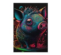Rompecabezas 1000pcs(38x26cm) Para Adolescentes Colorful Pig Art Print Rompecabezas Para Adultos Juegos Familiares Regalos De Cumpleaños Para Amigos Y Familiares 1000pcs(38x26cm)