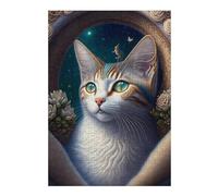 Rompecabezas 1000pcs(38x26cm) Para Adolescentes Enchanted Celestial Cat Art Print Rompecabezas Para Adultos Juegos Relajantes Pero Divertidos Y Humorísticos Desafiantes De Completar 1000pcs(38x26cm)