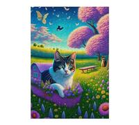 Rompecabezas 1000pcs(38x26cm) Para Adolescentes Fantasy Garden Cat House Rompecabezas Para Adultos Juegos Familiares Regalo De Cumpleaños Desafío Educativo 1000pcs(38x26cm)