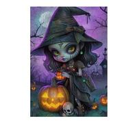 Rompecabezas 1000pcs(38x26cm) Para Adolescentes Halloween Witch with Jack-o'-lantern-1 Rompecabezas Juegos Divertidos Regalos De Decoración Perfectos Para Amigos Y Familiares 1000pcs(38x26cm)
