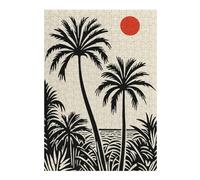 Rompecabezas 1000pcs(38x26cm) Para Adolescentes Palm Tree Sunset Silhouette Rompecabezas Para Adultos Juguetes Antiestrés Mejora La Memoria Es Ideal Como Regalo 1000pcs(38x26cm)
