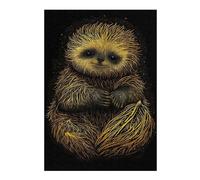 Rompecabezas 1000pcs(38x26cm) Para Adolescentes Sloth Black Gold Poster Rompecabezas Juegos Divertidos Regalos De Decoración Perfectos Para Amigos Y Familiares 1000pcs(38x26cm)