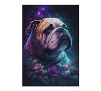 Rompecabezas 1000pcs(38x26cm) Para Adolescentes Space Bulldog with Flowers -4 Rompecabezas Para Adultos Juegos Relajantes Pero Divertidos Y Humorísticos Desafiantes De Completar 1000pcs(38x26cm)