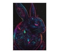 Rompecabezas 1000pcs(38x26cm) Para Adultos Glowing Neon Rabbit Art Print Rompecabezas Para Adultos Juegos De Relajación Que Mejoran La Memoria Regalos Para Reducir El Estrés 1000pcs(38x26cm)