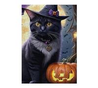 Rompecabezas 1000pcs(38x26cm) Para Adultos Halloween Black Cat with Jack-o'-Lantern-5 Rompecabezas Para Adultos Juego Familiar Corte De Precisión Para Cumpleaños, Navidad 1000pcs(38x26cm)