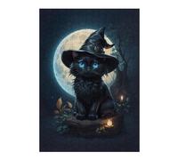 Rompecabezas 1000pcs(38x26cm) Para Adultos Halloween Witch Cat Moon Rompecabezas Para Adultos Juegos Relajantes Regalos Para Mujeres Diversión En Casa Actividades, 1000pcs(38x26cm)