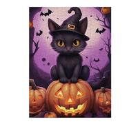Rompecabezas 1000pcs(52x38cm) Halloween Black Cat with Pumpkins-7 Rompecabezas Para Adultos Juego De Ingenio Vacaciones En Casa Matar El Tiempo Oferta Como Regalo Para Toda La Familia 1000pcs(52x38cm)