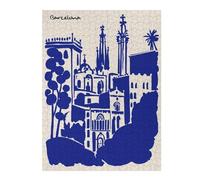 Rompecabezas 1000pcs(52x38cm) Para Adolescentes Barcelona Cityscape Blue Silhouette Illustration Rompecabezas Para Adultos Juguetes Antiestrés Mejora La Memoria Es Ideal Como Regalo 1000pcs(52x38cm)