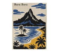 Rompecabezas 1000pcs(52x38cm) Para Adolescentes Bora Bora Island Landscape Illustration Rompecabezas Para Adultos Juguetes Antiestrés Mejora La Memoria Es Ideal Como Regalo 1000pcs(52x38cm)