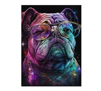 Rompecabezas 1000pcs(52x38cm) Para Adolescentes Colorful Bulldog Sunglasses Art Print Rompecabezas Para Adultos Juegos Familiares Regalos De Cumpleaños Para Amigos Y Familiares 1000pcs(52x38cm)