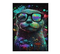 Rompecabezas 1000pcs(52x38cm) Para Adolescentes Colorful Otter Glasses Art Print Rompecabezas Para Adultos Juegos Relajantes Pero Divertidos Y Humorísticos Desafiantes De Completar 1000pcs(52x38cm)