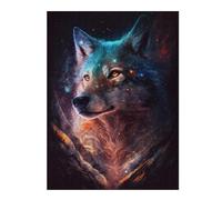 Rompecabezas 1000pcs(52x38cm) Para Adolescentes Cosmic Wolf Portrait Artwork-1 Rompecabezas Para Adultos Juegos Familiares Regalo De Cumpleaños Desafío Educativo 1000pcs(52x38cm)