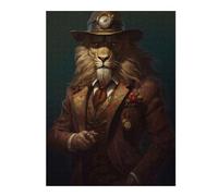 Rompecabezas 1000pcs(52x38cm) Para Adolescentes Dapper Lion Gentleman with Clockwork Hat Rompecabezas Para Adultos Juguetes Antiestrés Mejora La Memoria Es Ideal Como Regalo 1000pcs(52x38cm)