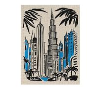Rompecabezas 1000pcs(52x38cm) Para Adolescentes Dubai Skyline Illustration with Palm Trees Rompecabezas Para Adultos Juguetes Antiestrés Mejora La Memoria Es Ideal Como Regalo 1000pcs(52x38cm)