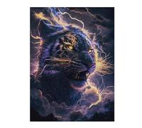Rompecabezas 1000pcs(52x38cm) Para Adolescentes Electric Tiger Art Print Rompecabezas Juegos Divertidos Regalos De Decoración Perfectos Para Amigos Y Familiares 1000pcs(52x38cm)