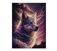 Rompecabezas 1000pcs(52x38cm) Para Adolescentes Electric Wolf Art Print Rompecabezas Juegos Divertidos Regalos De Decoración Perfectos Para Amigos Y Familiares 1000pcs(52x38cm)