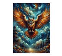 Rompecabezas 1000pcs(52x38cm) Para Adolescentes Enchanted Forest Owl Flight Rompecabezas Para Adultos Juegos Familiares Regalos De Cumpleaños Para Amigos Y Familiares 1000pcs(52x38cm)