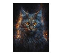 Rompecabezas 1000pcs(52x38cm) Para Adolescentes Flaming Cat Fantasy Artwork -1 Rompecabezas Para Adultos Juegos Familiares Regalos De Cumpleaños Para Amigos Y Familiares 1000pcs(52x38cm)