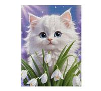 Rompecabezas 1000pcs(52x38cm) Para Adolescentes Fluffy White Kitten with Blue Eyes Rompecabezas Para Adultos Juegos Familiares Regalos De Cumpleaños Para Amigos Y Familiares 1000pcs(52x38cm)
