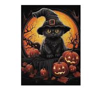 Rompecabezas 1000pcs(52x38cm) Para Adolescentes Halloween Black Cat with Pumpkins-4 Rompecabezas Para Adultos Juegos Familiares Regalos De Cumpleaños Para Amigos Y Familiares 1000pcs(52x38cm)