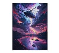 Rompecabezas 1000pcs(52x38cm) Para Adolescentes Helicopter Over Reflective Lake Rompecabezas Juegos Divertidos Regalos De Decoración Perfectos Para Amigos Y Familiares 1000pcs(52x38cm)