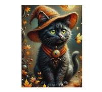 Rompecabezas 1000pcs(52x38cm) Para Adolescentes Magical Halloween Cat Rompecabezas Juegos Divertidos Regalos De Decoración Perfectos Para Amigos Y Familiares 1000pcs(52x38cm)