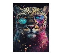 Rompecabezas 1000pcs(52x38cm) Para Adultos Colorful Leopard Glasses Art Print Rompecabezas Juguetes Antiestrés Decoración Del Hogar Ayuda A Ejercitar El Cerebro 1000pcs(52x38cm)