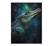 Rompecabezas 1000pcs(52x38cm) Para Adultos Galactic Crocodile Art Print-12 Rompecabezas Para Adultos Juegos Relajantes Pero Divertidos Y Humorísticos Para Cumpleaños, Navidad 1000pcs(52x38cm)