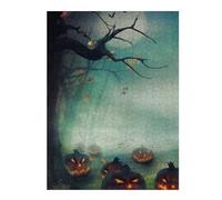 Rompecabezas 1000pcs(52x38cm) Para Adultos Halloween Night Scene with Pumpkins Rompecabezas Para Adultos Juguetes Antiestrés Desafío Difícil Regalos Únicos Para Cumpleaños
