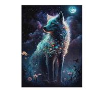 Rompecabezas 1000pcs(52x38cm) Para Adultos Magical Wolf Moonlit Night Rompecabezas Para Adultos Juego Familiar Corte De Precisión Para Cumpleaños, Navidad 1000pcs(52x38cm)