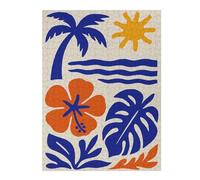Rompecabezas 1000pcs(52x38cm) Para Adultos Tropical Beach Illustration with Palm Tree Rompecabezas Para Adultos Juguetes Antiestrés Corte De Precisión Regalos Únicos Para Cumpleaños 1000pcs(52x38cm)